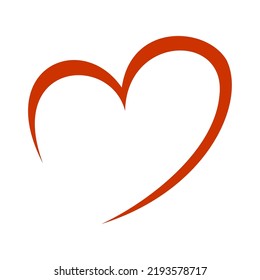 Beautiful heart love sign art life line symbol 