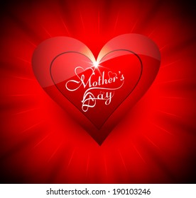 Beautiful heart for mother's day card background colorful vector