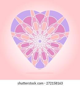 beautiful heart on a pink background