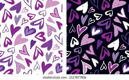 Beautiful heart pattern background. Love you, Happy Valentine's Day - template design. Heart background art.