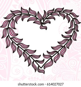 Beautiful heart and romantic background. Vector illustration.