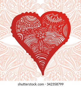 Beautiful heart romantic pattern background vector illustration