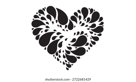 Hermosa forma de corazón con patrón floral