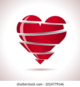 Beautiful heart shape vector object