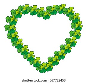 Beautiful heart shaped  frame with clover