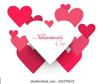 Beautiful heart shaped sticky design on white background for Happy Valentine's Day celebrations.