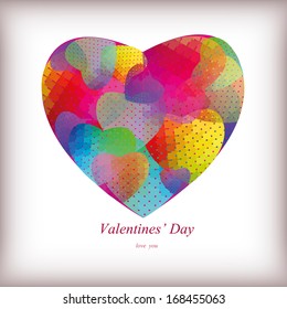 Beautiful Heart for Valentines Day background.Vector illustration