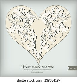 Beautiful heart for Valentines Day background.Vector illustration.