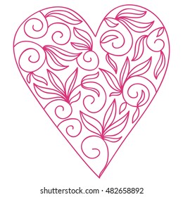 Beautiful heart. Valentines day card. Vector illustration.