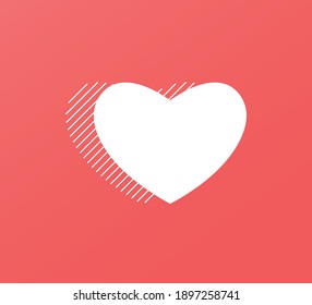 Beautiful heart vector icon modern flat design. Wedding, engagement or Valentines day card love symbol blank template frame.