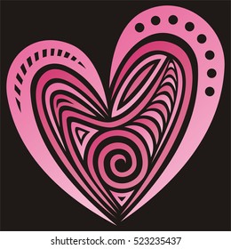 Beautiful heart. Vector illustration.