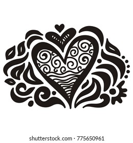 Beautiful heart. Vector illustration.
