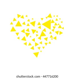 beautiful heart of yellow triangles