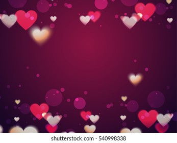 Beautiful Hearts decorated glossy background for Happy Valentine's Day Celebration.