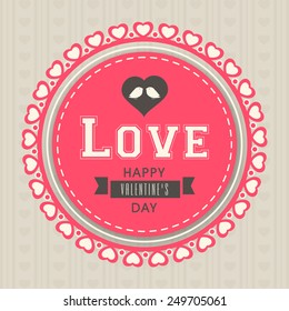Beautiful hearts decorated sticker or label design for Happy Valentines Day celebration.