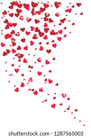 Beautiful Hearts Falling on Background. Invitation Template Background Design, Greeting Card, Poster. Valentine Day. Vector illustration
