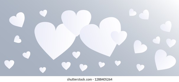 Beautiful Hearts Falling on Background. Invitation Template Background Design, Greeting Card, Poster. Valentine Day. Vector illustration