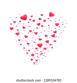 Beautiful Hearts Falling on Background. Invitation Template Background Design, Greeting Card, Poster. Valentine Day. Vector illustration