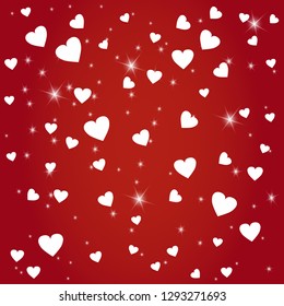 Beautiful Hearts Falling on Background. Invitation Template Background Design, Greeting Card, Poster. Valentine Day. Vector illustration