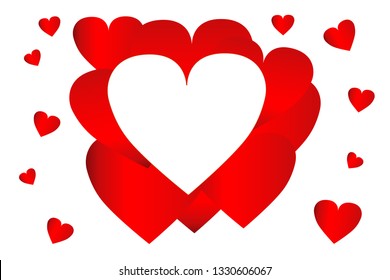 Beautiful Hearts Falling on Background. Invitation Template Background Design, Greeting Card, Poster. Valentine Day. Vector illustration