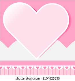 Beautiful Hearts Falling on  pink color Background. Invitation Template Background Design, Greeting Card, Poster. Valentine Day. Vector illustration