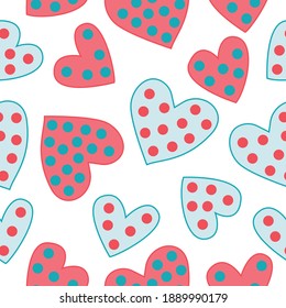 Beautiful hearts on a white background. For invitations, postcards, background design. Valentine's Day. Vector illustration