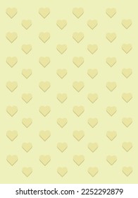 Beautiful hearts on a yellow background.Invitation, background design template, greeting cards, poster. Valentine's Day. Vector illustration.