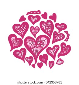 Beautiful hearts romantic pattern background vector illustration
