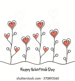 Beautiful hearts shaped flowers decorated greeting card design for Happy Valentine's Day celebration.