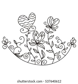 Beautiful hearts. Vector illustration.