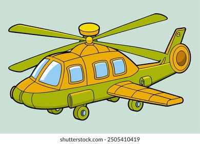 A beautiful helicopter vector art in white art background illustration.