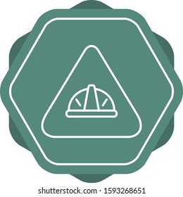 Beautiful Helmet Sign Line Vector Icon