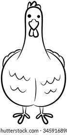 Beautiful hen isolated on white background