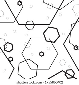 schöne Hexagon-Vektorgrafik in schwarz-weißem neuem Stil