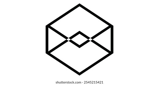 Hermoso diseño de logotipo abstracto de forma hexagonal y arte de línea. Ilustración, Vector y arte de mandala. Impresión de pared e ilusión. Diseño de camiseta.