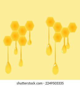 hermosa ilustración hexsagonal del vector del peine de miel con miel