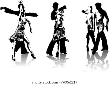 Beautiful hi detailed figures of latin american dancers