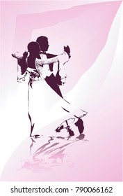 Beautiful hi detailed figures of waltz dancers