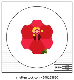 Beautiful Hibiscus Flower Icon