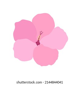 Hermosas flores de hibisco Vector conjunto de floral tropical floreciente para invitaciones de vacaciones, tarjetas de felicitación y diseño de moda Tropicania y exotismo