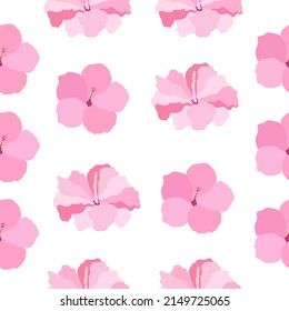 Schöne Hibiskus-Blumen Vektor Set blühende tropische Blumen für Feiertage Einladungen, Grußkarte und Mode-Design Tropicania und Exotik