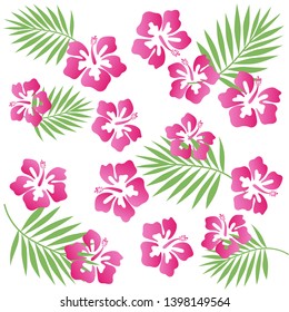Schöne Hibiskus Sommerblume Vektorillustration