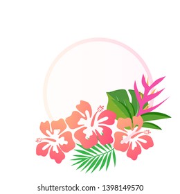 Beautiful hibiscus summer flower vector illustration