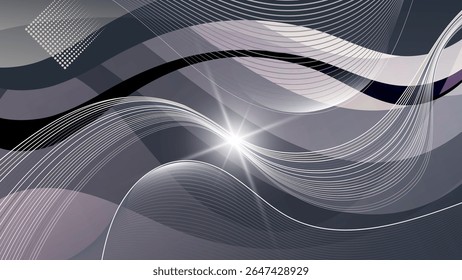 Fundo de alta tecnologia bonito em tons de cinza. Uma excelente ilustração para publicidade, cartazes, cartões postais, cartões de visita, atributos corporativos e seus outros projetos. Vetor.