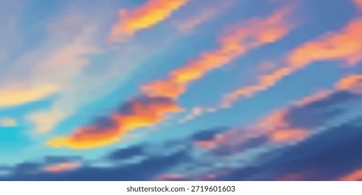 Céu de pôr do sol bonito e de alta qualidade com uma paisagem multicolorida, otimizado para visualização arquitetônica e arte digital