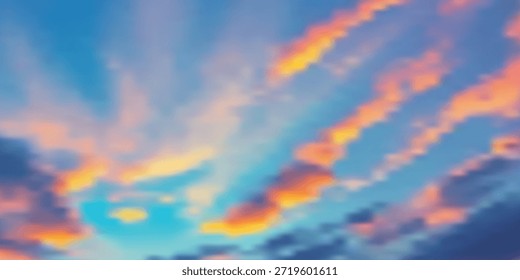 Céu de pôr do sol bonito e de alta qualidade com uma paisagem multicolorida, otimizado para visualização arquitetônica e arte digital