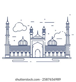 "Beautiful and high-quality vector illustration of a mosque—perfect for Islamic designs, Ramadan themes, and spiritual projects. Ideal for posters, banners, and digital artwork. Download now!"







