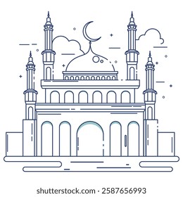 "Beautiful and high-quality vector illustration of a mosque—perfect for Islamic designs, Ramadan themes, and spiritual projects. Ideal for posters, banners, and digital artwork. Download now!"







