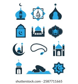 "Beautiful and high-quality vector set of various Islamic icons—perfect for Ramadan, Eid, mosque designs, prayer themes, and cultural projects. Ideal for posters, apps, and digital artwork."