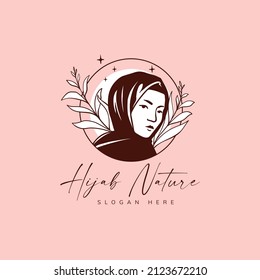 diseño de plantillas de logotipo de hijab hermoso